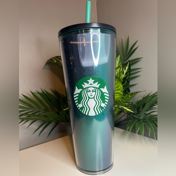 🌟NWT Starbucks Iridescent Teal Green Blue Holographic Tumbler St. Patrick’s Day - Picture 4 of 12